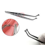 Dental Surgical Stitching Tweezer Cotton Dressing Forcep Slots Surgical Needle Tweezers Operation Serrated Tip